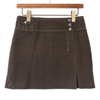 デザインスカート 38 バーバリーブルーレーベル 49628 BURBERRY BLUE LABEL ダークブラウン系 レディース