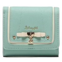 【50%OFF】ハート金具つきリボン2つ折り財布