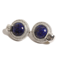 バーバリーズ シルバーイヤリング 37584 シルバー＆ネイビー系 プレゼント