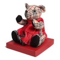 バーバリーロンドン テディベア ハンカチ 38170 ベージュ系 英国チェックテディベア×ハンカチのセット