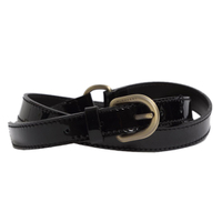 バーバリーロンドン　レザーエナメルベルト ブラック系　ツヤのあるシンプルエナメル　373503