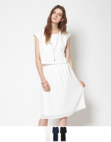 フェイクレイヤードプリーツスカートワンピース【メール便可／100】