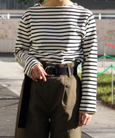 ヘビーボーダーボートネックロンＴ:LADIES