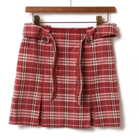 ベルト付チェックインバーテッドスカート 36 バーバリーブルーレーベル br01001050 BURBERRY BLUE LABEL ピンク レディース