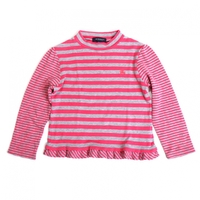 ボーダー柄カットソー　22932　バーバリーロンドン　ピンク＆グレー系　キッズ 子供服　女の子