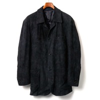 ラムレザースエードジャケット L バーバリーロンドン 72408 BURBERRY LONDON ネイビー メンズ