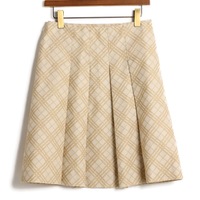 ラメチェックプリーツスカート 38 バーバリーロンドン 76611 BURBERRY LONDON ベージュ レディース