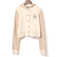 ロゴワッペンボタンアップパーカー 38 バーバリーブルーレーベル 72583 BURBERRY BLUE LABEL ベージュ レディース