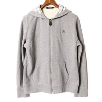 ロゴ刺繍ジップアップパーカー 3 バーバリーブラックレーベル br01001215 BURBERRY BLACK LABEL グレー メンズ
