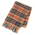 英国チェックマフラー 18363 バーバリーロンドン キャメル系 メンズ 往年の定番マフラー