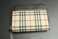 英国チェック二つ折り財布◆バーバリーロンドン◆