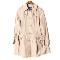 金ボタンフレアロングコート 38 バーバリーブルーレーベル br01001144 BURBERRY BLUE LABEL ベージュ レディース