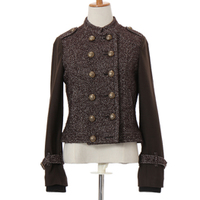 新品 ツイードミリタリージャケット 18383 バーバリーブルーレーベル ブラウン系