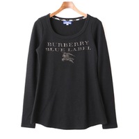長袖Tシャツ 38 バーバリーブルーレーベル 61853 BURBERRY BLUE LABEL ブラック系 レディース