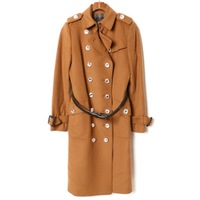 裏地チェックウールトレンチコート　ウエストベルト付き 38 バーバリーロンドン br01001734 BURBERRY LONDON ブラウン レディース