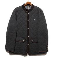 裏地チェックキルティングコーデュロイ切替ノーカラージャケット 3 バーバリーブラックレーベル 66181 BURBERRY BLACK LABEL グレー メンズ