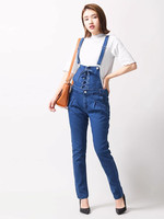 WEGO/レースアップテーパードサロペット
