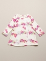 baby裏毛パンジーボーダープリントワンピース/ピンク