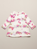 baby裏毛パンジーボーダープリントワンピース/ピンク