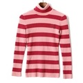 ボーダータートルネックニット 38 バーバリーブルーレーベル 63889 BURBERRY BLUE LABEL ピンク系 レディース