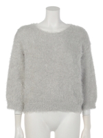 【sw】5袖シャギーニットトップス/ミントグリーン