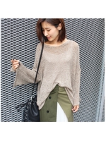 ゆる透けニット/ブルー