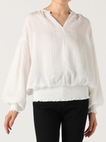 シアー楊柳ボリュームブラウス/NVY