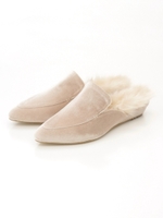 【Mathilda】ベルベットファースリッパ/ベージュ