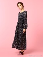 ミニフラワープリントマキシワンピース/ピンク