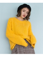 ドロップショルダーニット/マスタード(033)