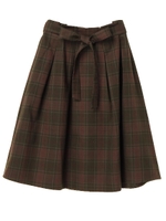 ・チェックフレアースカート/ネイビー