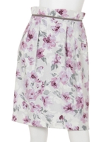 ウィンターフラワータイトスカート/ライトブルー