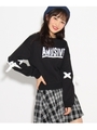 ★ニコラ掲載★袖編み上げリボントップス/オフホワイト(003)
