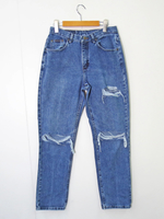 リメイククラッシュデニムパンツ リメイク      