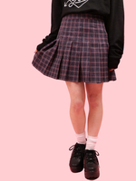 WC/細チェックプリーツスカパン