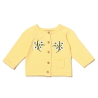 お花刺しゅう入りニットカーディガン