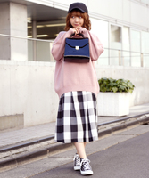 ビックギンガムチェックフレアスカート