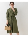 LEE コットンミリタリーシャツワンピース/カーキ(027)