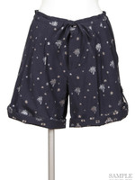 PALMTREE JACQUARD PANTS/NVY