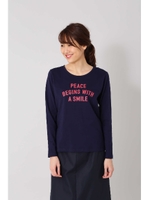 ７分袖ロゴＴシャツ/ネイビー(120)