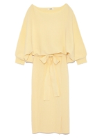 ウエストマークニットワンピース/YEL