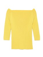 オフショルリブニット/YEL