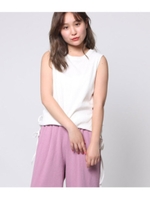 サイドリボンノースリチュニック/ホワイト(001)