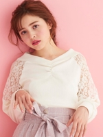 ショルダーレースプルオーバー/ラベンダー