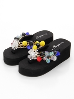 チャームウエッジサンダル/WHITE