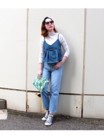 【Alluge】デニムワイドパンツ/サックスブルー(020)