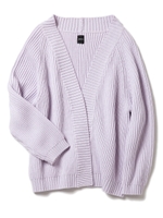 畦編みカーディガン/グレー
