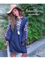 【anap mimpi】刺繍デニムワンピース/ライトブルー(038)