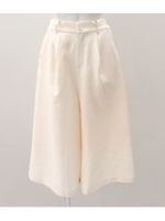 【CHILLE】麻風無地ガウチョパンツ/アイボリー(003)