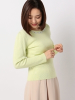 お花装飾リブニット/黄系